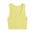thumbnail image 1 of AherBiu Camisole Tops for Women Summer V Neck Low Cut Ribbed Knitted Slim Fitting Stretchy Solid Color Cropped Tank Tops, 1 of 3