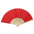 thumbnail image 2 of Rinsvye Solid Fan Folding Photo Booth Props Birthday 12 Party Wedding Hand Dance Work Decorations Held Silk Pattern Color Wooden Fan Sticks Tools & Home Improvement, 2 of 3