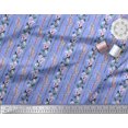 thumbnail image 3 of Soimoi Tissu en Coton Bleu Canard Feuilles & Azalée Imprimé Floral 1 Yard 44 Pouces de Large, 3 of 3