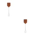 thumbnail image 1 of Transemion 1/2/3/5 Effective And Portable Fly Swatter For Outdoor Activities Iron Wire Is Sturdy And Durable brown 2PCS, 1 of 6