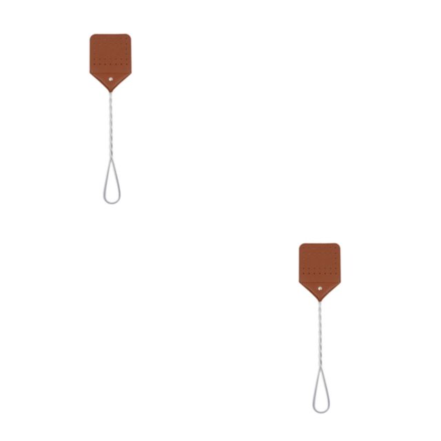 Transemion 1/2/3/5 Effective And Portable Fly Swatter For Outdoor Activities Iron Wire Is Sturdy And Durable brown 2PCS