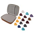 thumbnail image 3 of Guitar Pick Holder Case, Guitar Pick Bag Set Large Space EVA And Cloth  For Storage Brown With Strap, 3 of 8