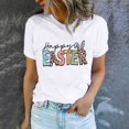 thumbnail image 1 of EGNMCR T-shirt de Pâques Chemises pour Femmes Imprimé de Pâques T-shirt à Col Rond pour Femmes Mode et Confortable Haut de Chemise pour Femmes Haut/chemise à Manches Courtes à Col Rond T-shirt pour Femmes, 1 of 7