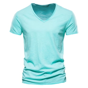 T-Shirts Décontractés de Mode pour Hommes en Papier Thermocollant V pour T-Shirts de Travail T-Shirts pour Hommes Col T-Shirt à Manches Courtes T-Shirts Cœur pour Hommes T-Shirts à Col en V Profond pour Hommes Doux Respirants Confortables Ajustés Hommes