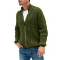 thumbnail image 1 of UKAP Men Cardigans Open Front Outwear Single Breasted Cardigan Sweater Slim Fit Winter Sweaters Army Green L, 1 of 2