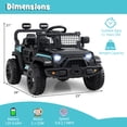 thumbnail image 3 of Gymax Kids Ride on Car Truck 12V Battery Powered Electric Vehicle w/ Foldable Mirrors Black, 3 of 10