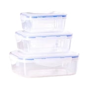Plastic Food Storage Containers with Lids Microwave-Safe Plastic Preservation Box Set, 3-Piece Refrigerator Lunch Containers with Lids, Lunch Storage Containers with Lids