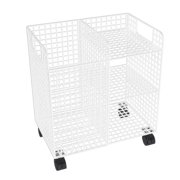 Decodeary Yoga Mat Storage Rack Metal Foam Mat Block Roller Yoga Holder Yoga Organizer White 60x30x63cm