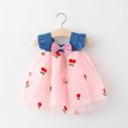 thumbnail image 2 of Birdeem Robe Débardeur d'Été Sans Manches en Denim pour Tout-Petite Fille Brodée avec Nœud et Empiècement, 2 of 9