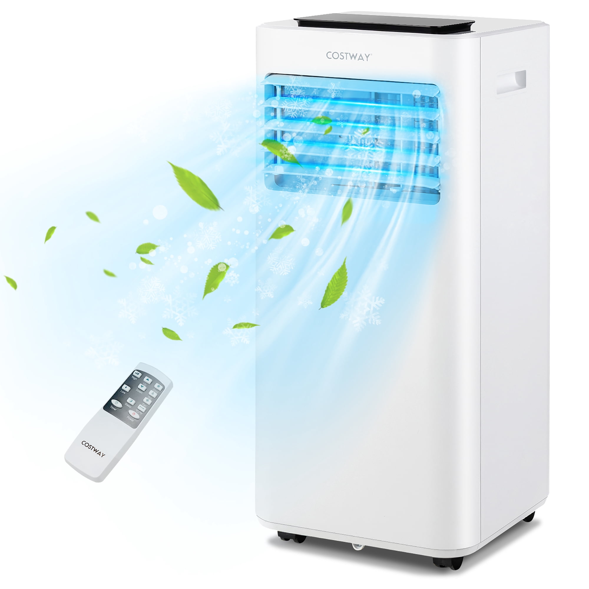 Costway Climatiseur portable 10000 BTU 3-en-1 avec ventilateur, déshumidificateur, mode sommeil