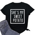 thumbnail image 1 of Meichang T-Shirts pour Femmes Valentines Day Tops Imprimé Cœur Amour Doux T-Shirts Mignons Col Rond Manches Courtes T-Shirts de Vacances Valentines Day, 1 of 5