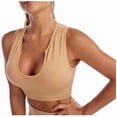 thumbnail image 1 of AherBiu Workout Tops for Women Crop Tank Tops Ribbed Wireless Stretchy Yoga Cami Sports Bras Bralettes, 1 of 7