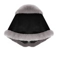 thumbnail image 3 of NTACZA Open Front Womens Coats Fuzzy Gray Faux Fleece Ponchos Cropped Color Block Thick Cloak Womens Jacket Free Size, 3 of 4