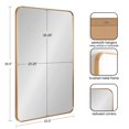 thumbnail image 2 of Kate and Laurel Zayda Radius Rectangle Framed Wall Mirror, Gold 24x36, 2 of 8