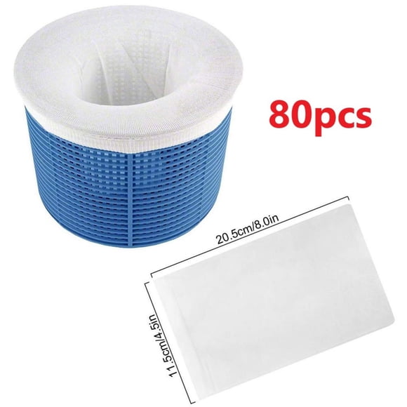 Birdeem Chaussettes Filtrantes pour Écumoire de Piscine hors Terre et Creusée, Paniers-Mailles Ultra Fines, Chaussettes à Écran pour Panier d'Écumoire de Piscine 10/30/50/80/100 Pcs