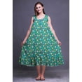 thumbnail image 2 of Bimba Chemises de Nuit en Coton Bleu Sarcelle à Pois/cœur et Imprimés Artistiques pour Femmes, Robe Sans Manches, Tenue de Nuit, Robe Maxi X-Small, 2 of 6