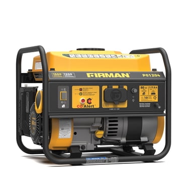 Firman Power Equipment P01204 Gas Portable Generator 1500/1200W Recoil CO Alert