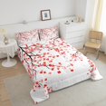 thumbnail image 4 of Erosebridal Spring Cherry Blossoms Comforter Sets Queen Size, Pink Floral Comforters & Duvets, Reversible 3-Piece, 4 of 8