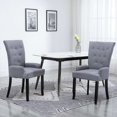 thumbnail image 1 of vidaXL Dining Chairs with Armrests 2 pcs Light Grey Fabric, 1 of 5