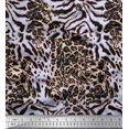 thumbnail image 1 of Soimoi Rayon Fabric Leopard & Tiger Animal Skin Decor Fabric Printed Yard 42 Inch Wide, 1 of 3