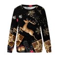 thumbnail image 4 of EGNMCR Noël Sweatshirt Dames Imprimé de Noël Ample Manches Longues Col Rond Pull T-Shirt Haut, 4 of 4