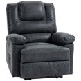 thumbnail image 1 of HOMCOM Manual Recliner Chair with Footrest Side Pockets Steel Frame Black, 1 of 10