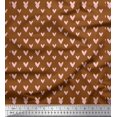 thumbnail image 1 of Soimoi Brown polyester Crepe Fabric Cute Smile Heart Printed Craft Fabric by the Yard 52 Inch Wide, 1 of 3