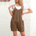 thumbnail image 4 of PMUYBHF Combinaison à Manches Longues du 4 Juillet pour Femmes, Décontractée, Combinaisons d'Été Décontractées Sans Manches pour Femmes, Coupe Ample, Bretelles Spaghetti, Short, Combinaison avec Poches, 4 of 6