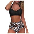 thumbnail image 1 of Aligament Ensemble Bikini de Maillot de Bain pour Femme Bikini Fendu à Contraste de Poitrine Élevé, 1 of 7