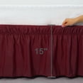 thumbnail image 3 of PiccoCasa Bed Skirt Polyester Elastic Wrap Around Dust Ruffle, Twin Burgundy, 3 of 10