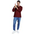 thumbnail image 2 of Atasi Kurta à Manches Longues pour Hommes en Coton Slub Uni à Col Rond Chemise Ethnique-6218, 2 of 7