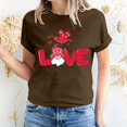 thumbnail image 1 of Pisexur Valentines Day T-shirt Top T-shirt à Manches Courtes Imprimé Amour de la Saint-Valentin pour Femmes Haut à Manches Courtes Col Rond Haut/chemise, 1 of 5