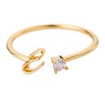 thumbnail image 1 of Riforla Gold Personalized Rhinestone 26 Initial Ring Jewelry Personalized Initial Letter Open Ring with Diamond Rhinestone Ring for Women Womens Jewelry E, 1 of 3