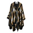 thumbnail image 3 of BELOVING Châle Surdimensionné pour Femmes, Élégant, Cape Poncho à Dégradé de Couleurs, Cardigan Évasé, Café, 3 of 10