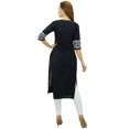 thumbnail image 2 of Phagun Kurta Droite Noire pour Femmes Manches 3/4 Imprimée Décontractée Kurti-18, 2 of 2