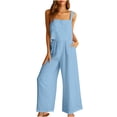 thumbnail image 2 of zanvin Ensembles 2 Pcs pour Femmes, Ensemble Décontracté 2 Pcs pour Femmes en Lin avec Short, Haut Sans Manches, Veste, Haut/chemise Sans Manches à Col Ras du Cou, 2 of 5
