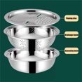 thumbnail image 4 of Suncoda Algaecide, Multifunctional Stainless Steel Basin - New Three Piece Set of Colander Filter, Salad Rotator, Fruit and Vegetable Rice Washing Filter, Basket Bowl, 4 of 6