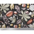 thumbnail image 3 of Soimoi Poly Georgette Fabric Berries,Oak Chestnut Leaves Printed Fabric 1 Yard 42 Inch Wide, 3 of 3