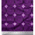 thumbnail image 1 of Soimoi Japan Crepe Satin Fabric Diamond & Circle Block Print Fabric by Yard 42 Inch Wide, 1 of 2