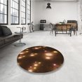 thumbnail image 4 of Ahgly Company Tapis Rond Lavable en Machine Intérieur Transitionnel Noir Brun, 8 Pieds Rond, 4 of 7