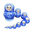 thumbnail image 4 of Milaget 10x Wooden Russian Nesting Doll Wood Stacking Dolls Beautiful Cartoon Handmade, 4 of 9