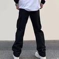thumbnail image 5 of AherBiu Cargo Pants For Men Drawstring Elastic Waisted Wide Leg Pants With Zipper Multi Pockets Outdoor Casual Loose Trousers, 5 of 5