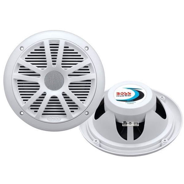 2) New Boss Audio MR6W 6.5" 180W Dual Cone Marine/Boat Speakers White