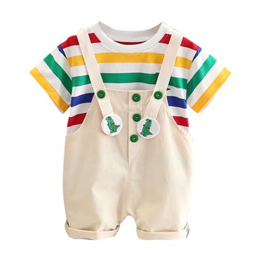 B91xZ Ensemble d'Été Garçon Ensemble T-Shirt et Short de Sport d'Été pour Enfants Ensemble de Vêtements Imprimé Dessin Animé, Blanc 12-18 Mois