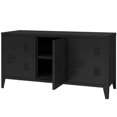 thumbnail image 1 of MIOCASA Meuble TV en Métal avec Rangement Armoire à 3 Portes pour Salon (Noir), 1 of 4