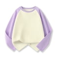 thumbnail image 2 of Chandails pour Filles Enfants Chandail Violet à Manches Longues Chandail de Base à Col Rond en Coton pour Filles Chandail pour Enfants Chandails pour Filles 7-8 Ans, 2 of 3