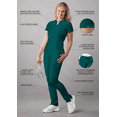 thumbnail image 3 of Adar Addition Go-Higher Scrub Set For Women - Notched V-Neck Scrub Top & Skinny Cargo Scrub Pants, 3 of 7