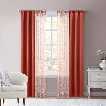 Mainstays Metallic Blackout Window Curtains Panel Set, Green Sage, 27.5" W x 84" L