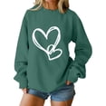 thumbnail image 1 of SOMOWI Chandails de la Saint-Valentin pour Femmes Tendance Sans Capuche Col Rond Manches Longues Chandail Décontracté Tricot Doux Vert Foncé Automne Vêtements de Sport TG, 1 of 4