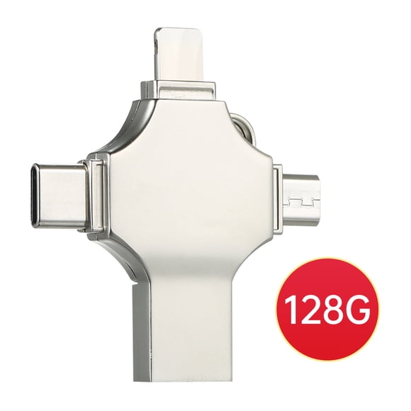 Mistaha 128GB 4-in-1 metal USB Flash drive Mobile phone computer dual-use Mini USB flash drive